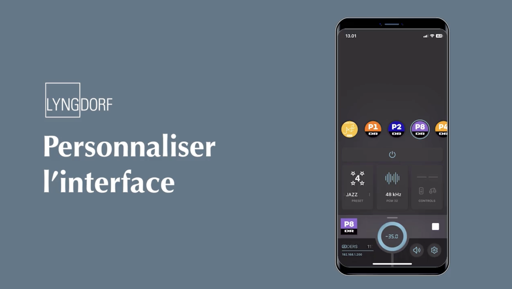 L'application Lyngdorf personaliser interface